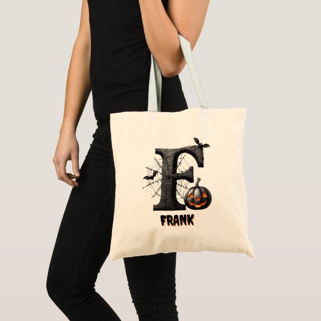 Bus eller godis Cute Halloween Candy Bag Tygkasse (Framsida (produkt))