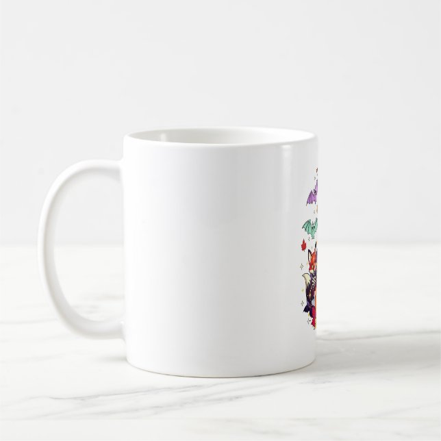 Bus eller godis Cute Halloween Kaffemugg (Vänster)