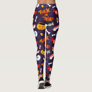 Bus eller godis Cute Halloween Pumpkin Monsters Leggings