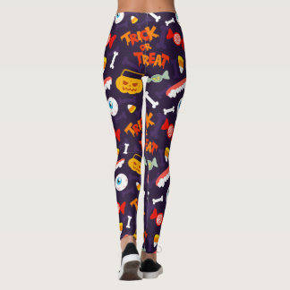 Bus eller godis Cute Halloween Pumpkin Monsters Leggings