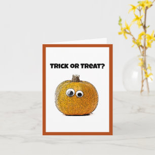 Bus eller godis Cute Halloween Pumpkin Tecknad Kort