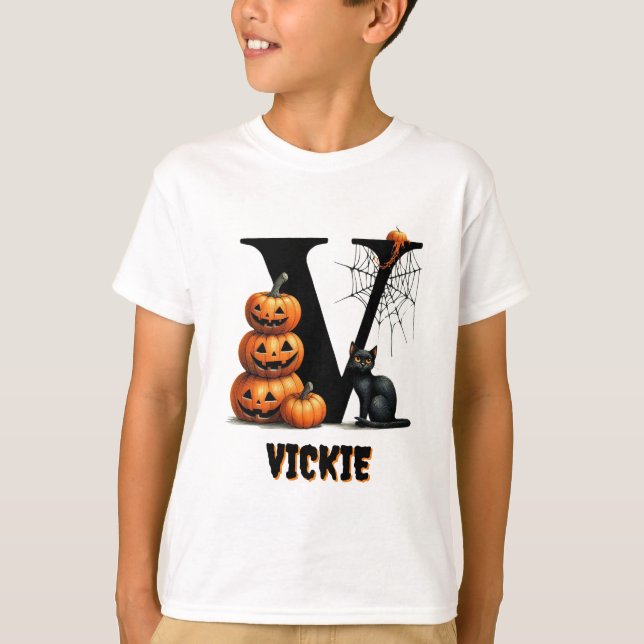 Bus eller godis Cute Halloween T Shirt (Framsida)