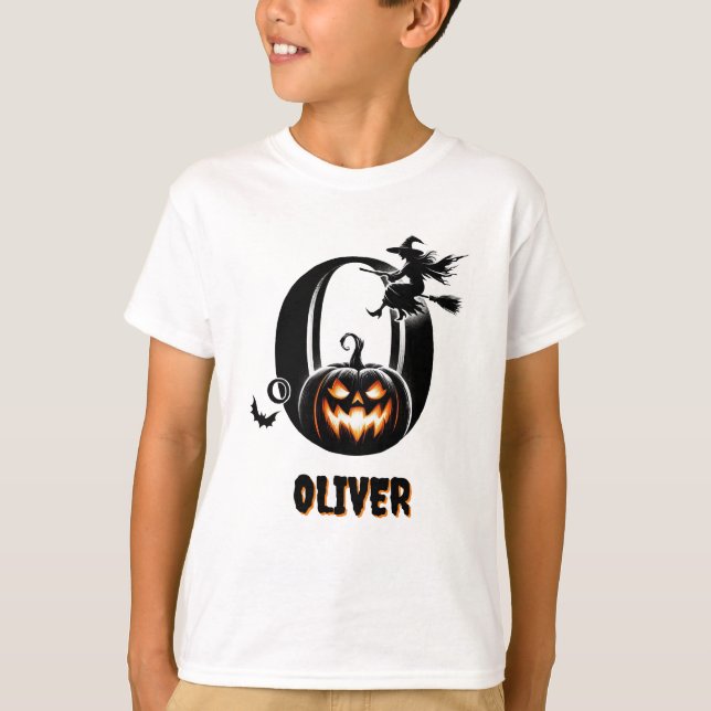 Bus eller godis Cute Halloween T Shirt (Framsida)