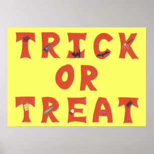 Bus eller godis dekorerade Halloween Poster