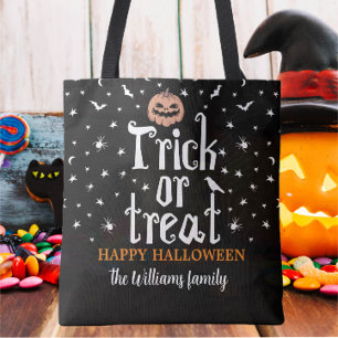 Bus eller godis eget namn Halloween candy Tygkasse