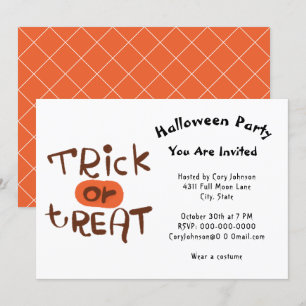 Bus eller godis För barn eller Vuxna Halloween fes Inbjudningar