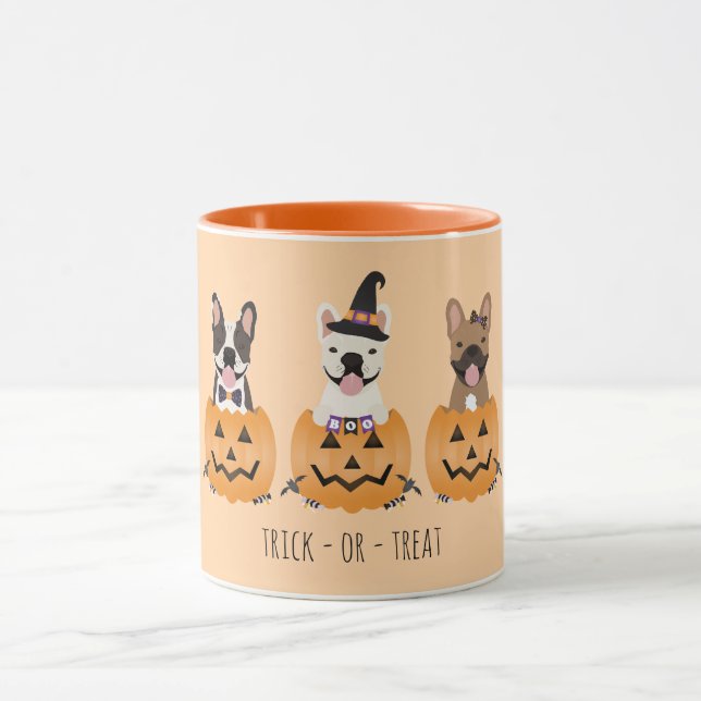 Bus eller godis Fransk Bulldog Pumpkin Mugg (Center)