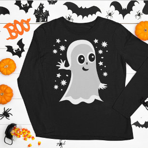 Bus eller godis Friendly Halloween Ghost Lång Ärmad Tröja