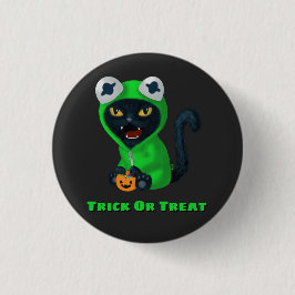 Bus eller godis Frog Cat Halloween Costume Knapp