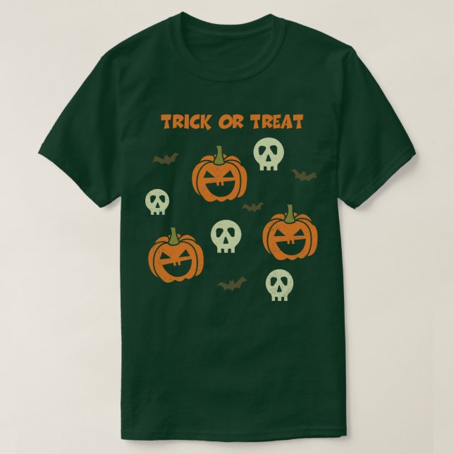 Bus eller godis Funny Halloween Party Tee Gif (Design framsida)