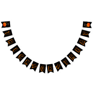 bus eller godis Gato Negro Calabaza Naranja Boo Vimplar