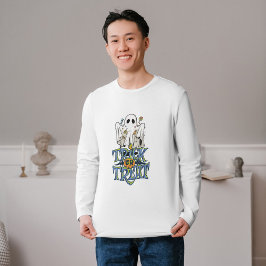 Bus eller godis Ghost Halloween Långärmad T Shirt