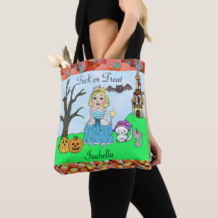 Bus eller godis Girl Princess Halloween Candy Tygkasse