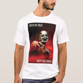 Bus eller godis. Gott Halloween. Djävul T-Shirt