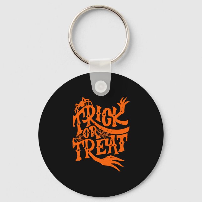 Bus eller godis Grunge Halloween-design Nyckelring (Framsida)