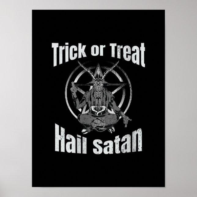Bus eller godis Hail Satan Pentagram Goat Poster (Framsidan)