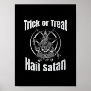 Bus eller godis Hail Satan Pentagram Goat Poster