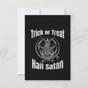 Bus eller godis Hail Satan Pentagram Goat Tack Kort