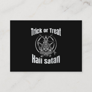 Bus eller godis Hail Satan Pentagram Goat Visitkort
