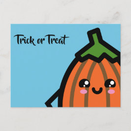 Bus eller godis - Halloween - Äggpumpkin Inbjudan Vykort