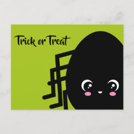 Bus eller godis - Halloween - Äggspider Inbjudan Vykort