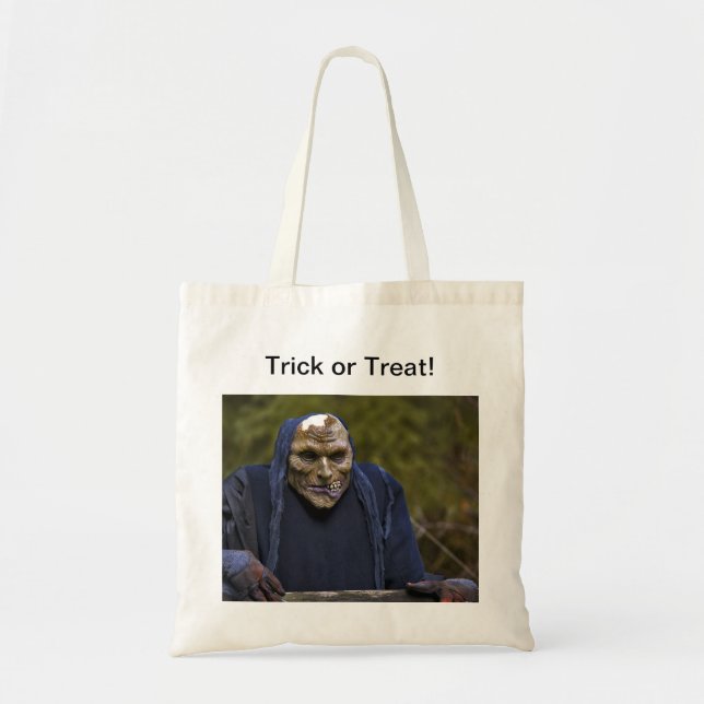 Bus eller godis Halloween Bag Tygkasse (Framsidan)