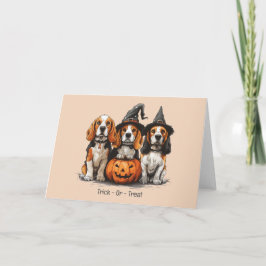 Bus eller godis Halloween Beagle Hundar Kort