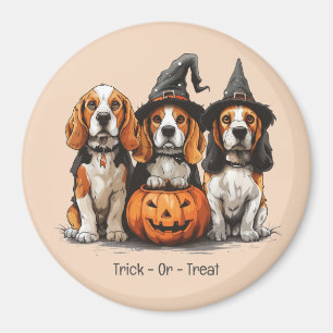 Bus eller godis Halloween Beagle Hundar Magnet