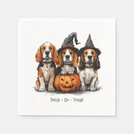 Bus eller godis Halloween Beagle Hundar Pappersservett