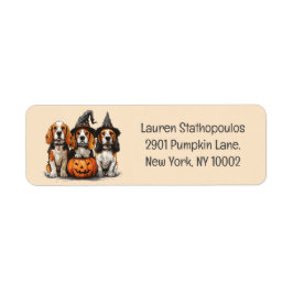 Bus eller godis Halloween Beagle Hundar Returadress Etikett