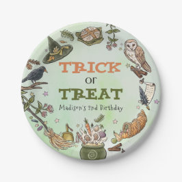 Bus eller godis Halloween Birthday Papper Plate