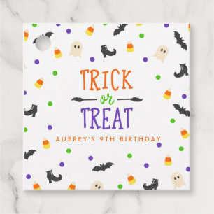 Bus eller godis Halloween Birthday Tema favärde ta Gåvor Etiketter