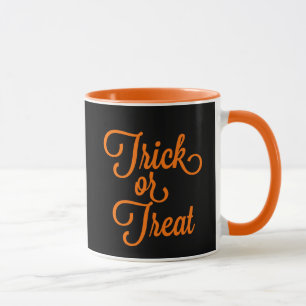 Bus eller godis Halloween Black och Orange Mugg