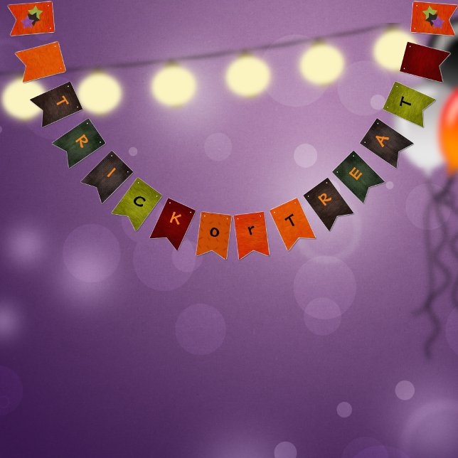 Bus eller godis Halloween Bunting Banner Vimplar (Skapare uppladdad)