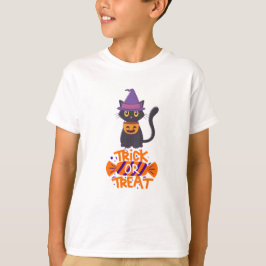 Bus eller godis Halloween Cat T Shirt