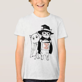 Bus eller godis Halloween Cat Witch Ghost T Shirt