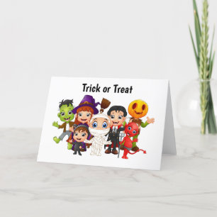 Bus eller godis Halloween Children Helgkort