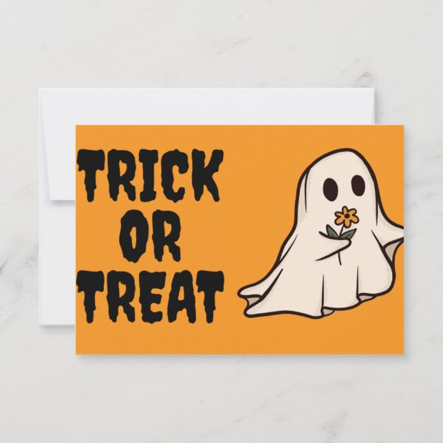 Bus eller godis Halloween-dag Tack Kort (Baksida)
