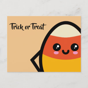 Bus eller godis - Halloween - Egg Candy corn Inbjudan Vykort