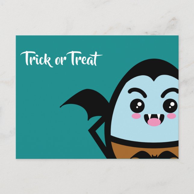 Bus eller godis - Halloween - Egg Dracula Inbjudan Vykort (Framsida)