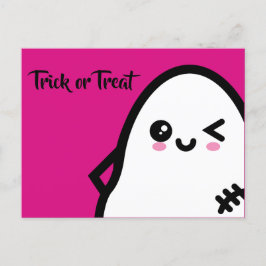 Bus eller godis - Halloween - Egg Ghost Inbjudan Vykort