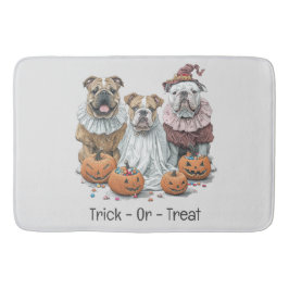 Bus eller godis Halloween English Bullhund Pumpkin Badrumsmatta