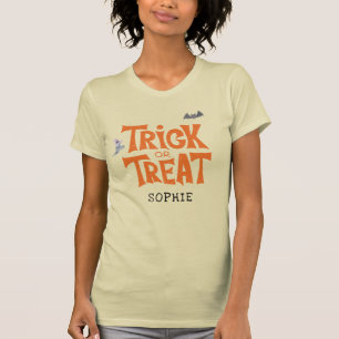 Bus eller godis Halloween-familjens matchningskost T Shirt