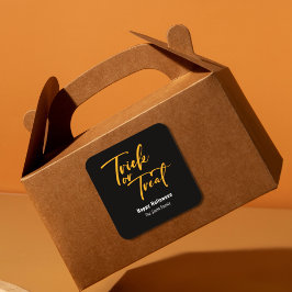 Bus eller godis Halloween Favor Treat Sticker Fyrkantigt Klistermärke