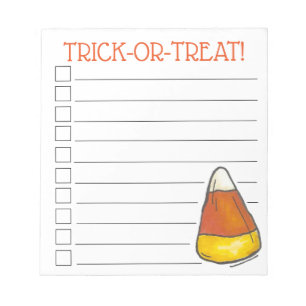 Bus eller godis Halloween fest Candy corn Anteckningsblock