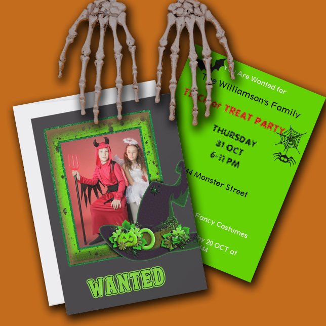 Bus eller godis Halloween fest Customize Inbjudningar (Skapare uppladdad)