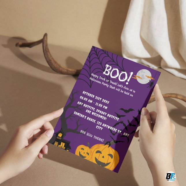 Bus eller godis Halloween fest-E T Inbjudningar (#halloween)