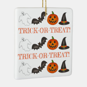 Bus eller godis Halloween fest Ghost Witch Fladder Julgransprydnad Keramik