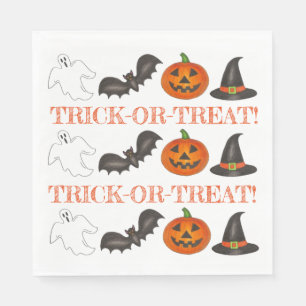 Bus eller godis Halloween fest Ghost Witch Fladder Pappersservett