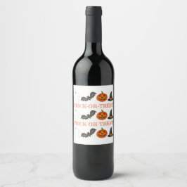 Bus eller godis Halloween fest Ghost Witch Fladder Vinflaska Etikett